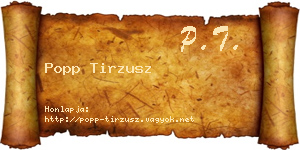 Popp Tirzusz névjegykártya